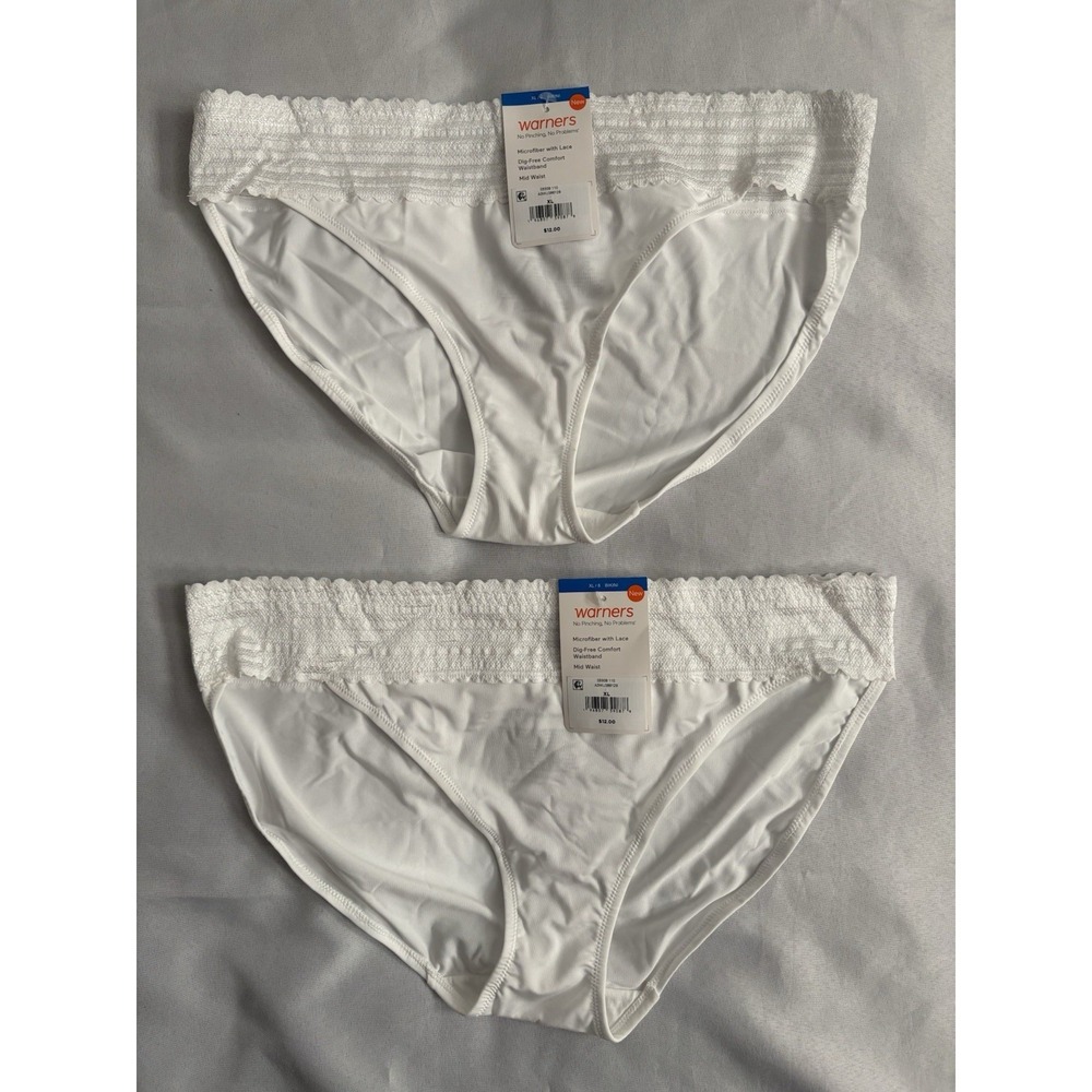 NEW Warners No Pinching No Problems Lace Bikini WR5509 2 Pair Women Size XLarge